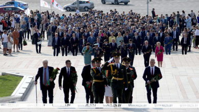 Photo of Keeping memory alive. Flower ceremony at Minsk Hero City Monument